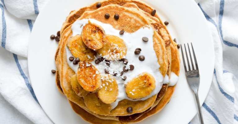 Homemade Pancakes with Bananas and Chocolate Chips