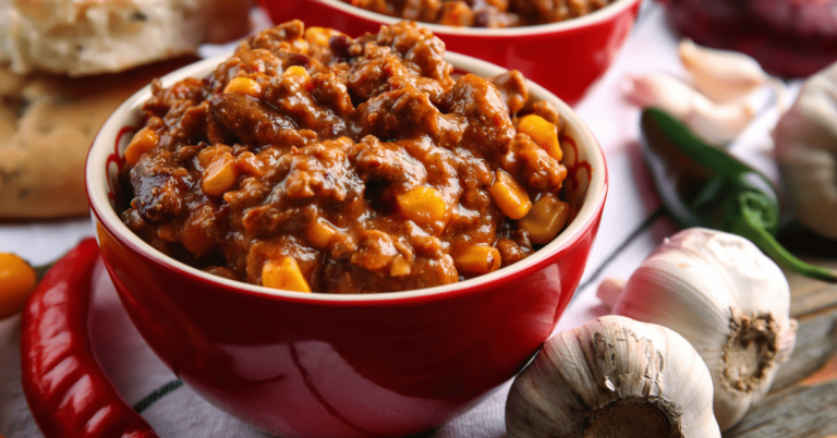 Homemade Chili Corn Carne in a Bowl