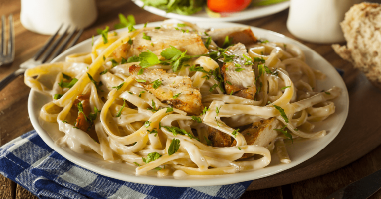 Homemade Fettucine Alfredo With Chicken Strips