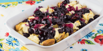 Casserole de pain doré aux bleuets