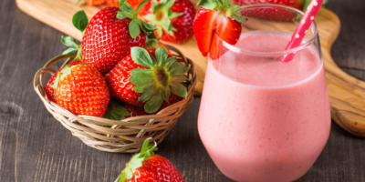 Milkshake à la fraise sans glace