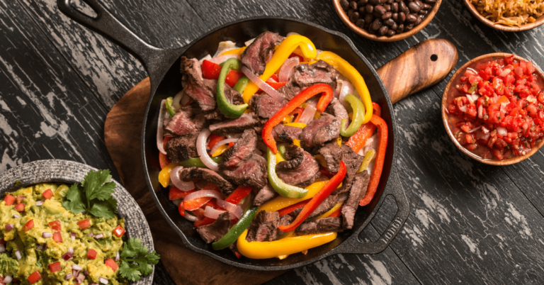 Beef Steak Fajita With Guacamole and Salsa