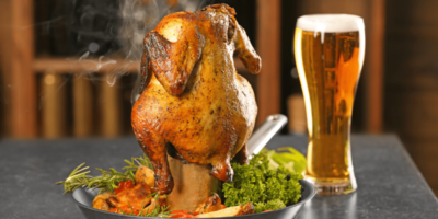 poulet grillé sur boite de bière