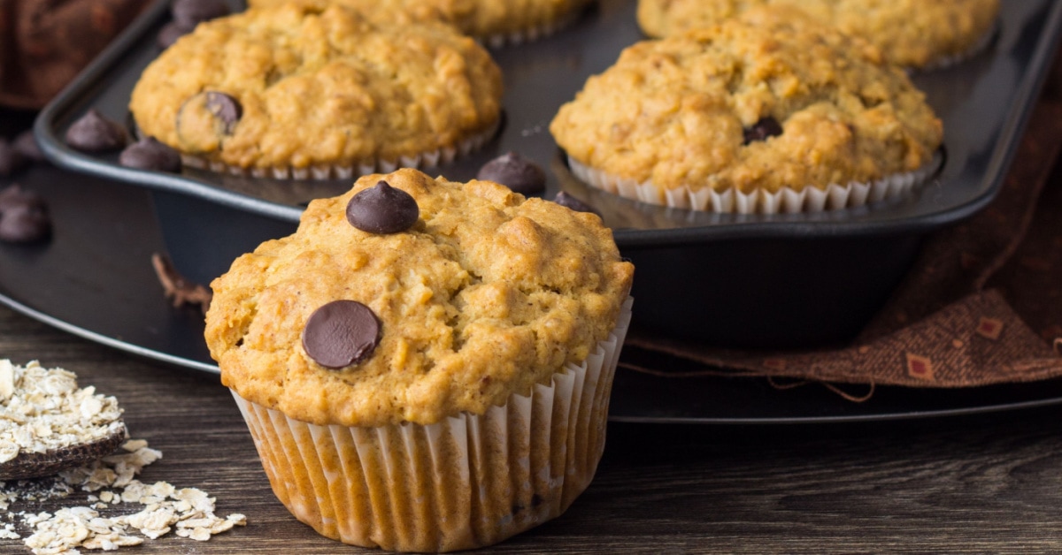 Muffins à l'avoine et aux pépites de chocolat (recette facile)