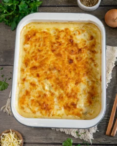 Escalope à l'oignon et à la crème au four