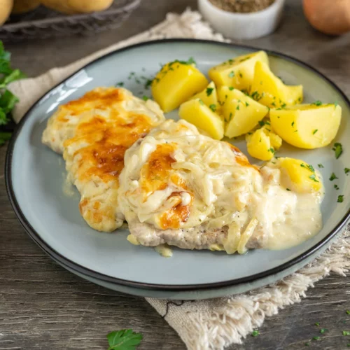 Escalope d'oignons et de crème du four