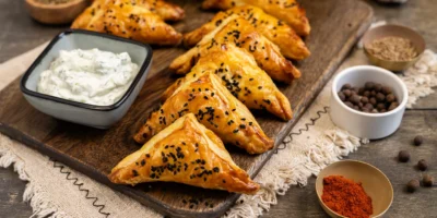 Poches de pâte feuilletée avec ▷ viande hachée & feta