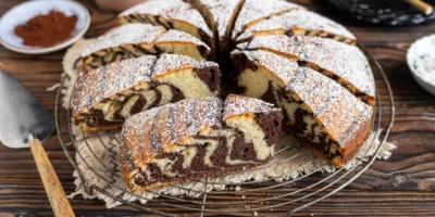 Recette de gâteau zébré juteux facile à cuire et très moelleux