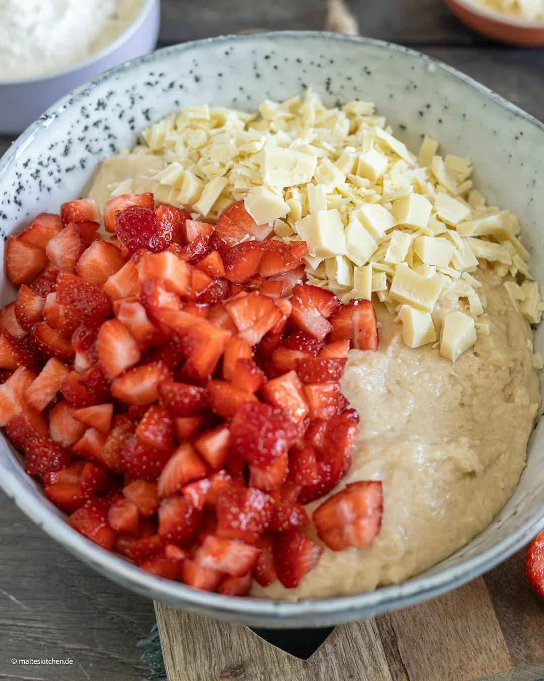 Pâte pour les muffins aux fraises