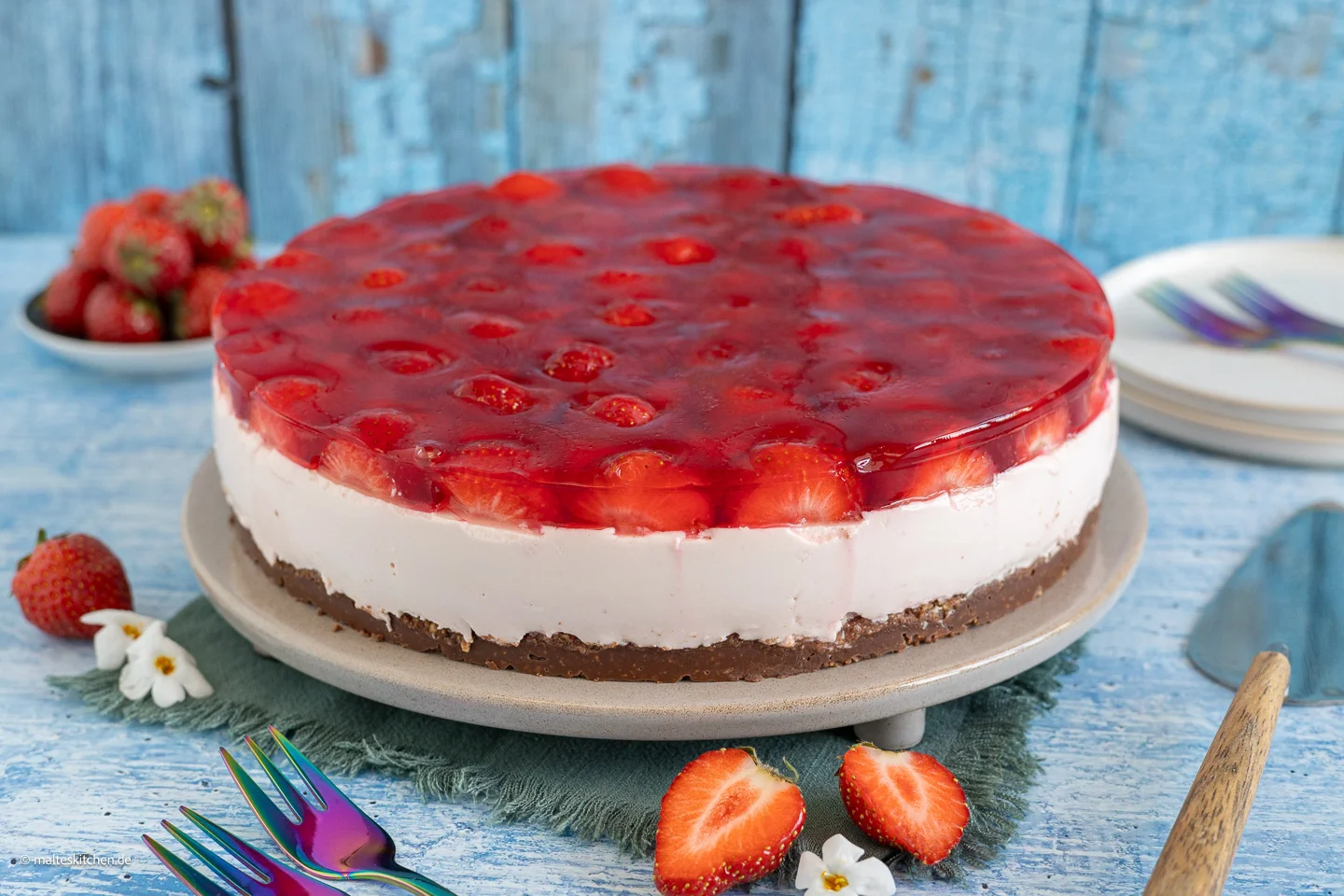 Gâteau aux fraises et au mascarpone – frais et délicieux |  sans cuisson
