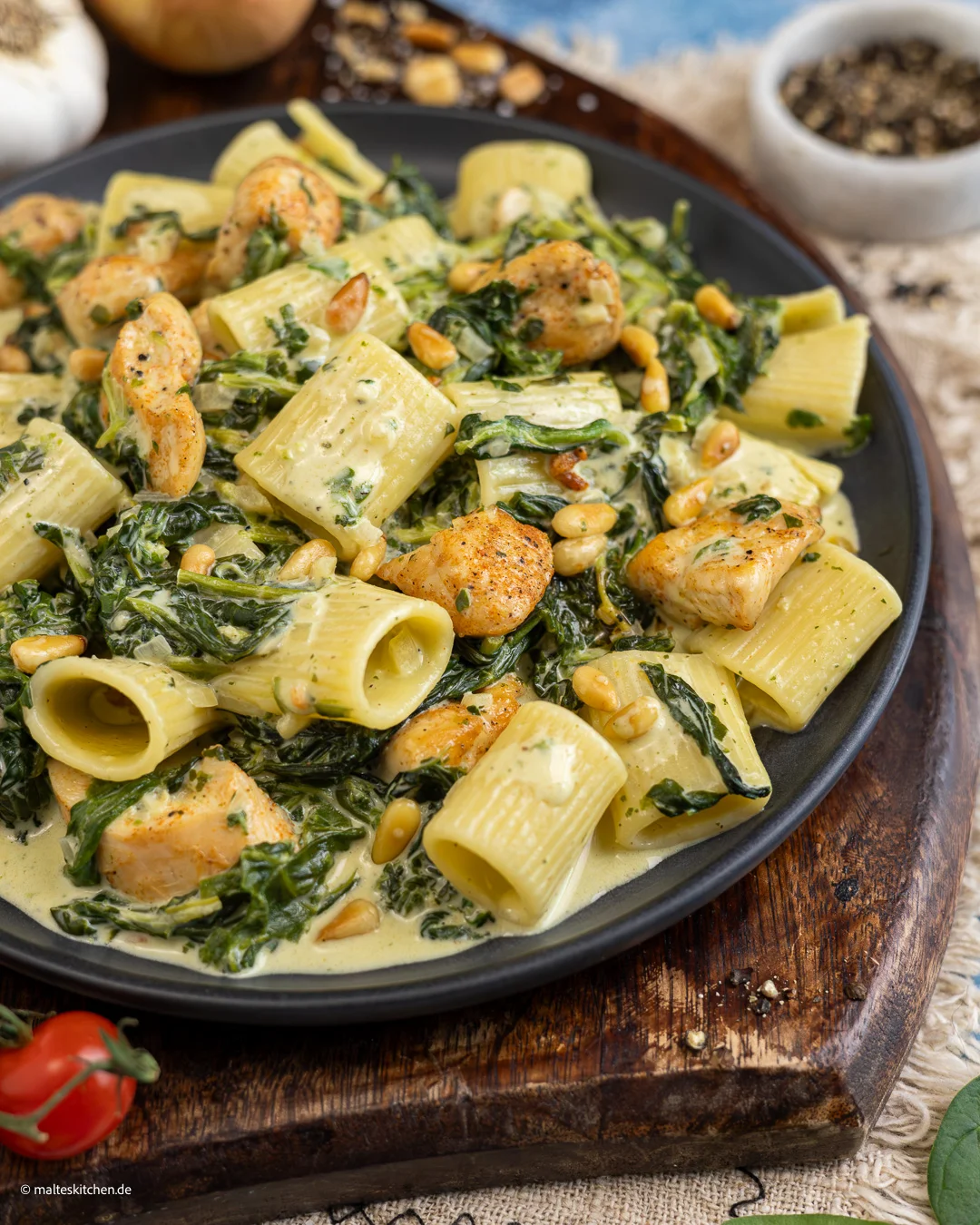 Pâtes aux épinards et au poulet