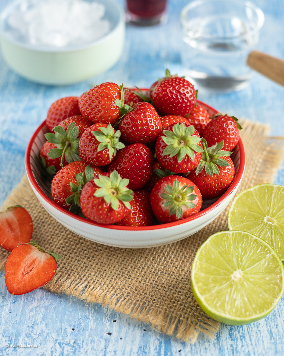 Des fraises pour le daiquiri aux fraises 