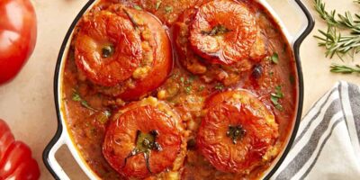 Tomates farcies aux haricots blancs toscans
