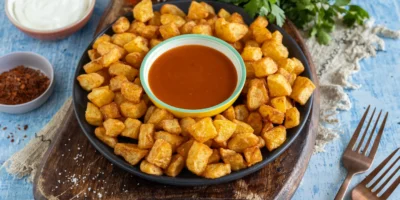 Patatas Bravas avec sauce Bravas rouge et aïoli | Tapas espagnoles