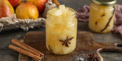 Compote de poires à base de poires fraîches | à la vanille et à la cannelle
