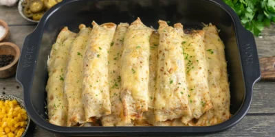Crêpes au four avec viande hachée et fromage