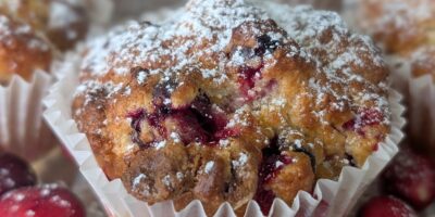 Muffins de Noël aux canneberges, à l'orange et au chocolat blanc Clonakilty au yogourt irlandais d'Eunice Power's
