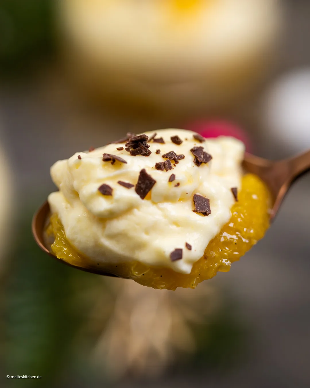 Crème crémeuse à l'orange pour Noël.