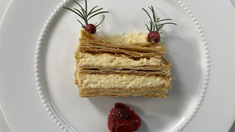 Mille feuille aux trois fromages de Rory et aux canneberges