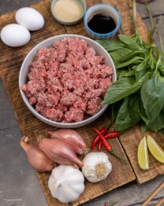 Ingrédients pour le pad kra pao