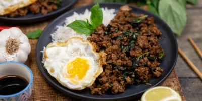 Pad Kra Pao – viande hachée au piment et au basilic