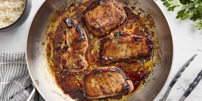 Côtelettes de porc vitrées