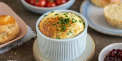 Oeufs cuits au four de la friteuse à l'air chaud