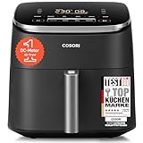 Cosori Turblaze Airfryer Hot Air Air Fryer, 9 en 1 Air Fry XXL 6L, moteur DC silencieux avec 5 niveaux de vitesse, grillades, cuisson, fermentation, déshydratant, congélation, 87 recettes, 64% d'économie d'énergie