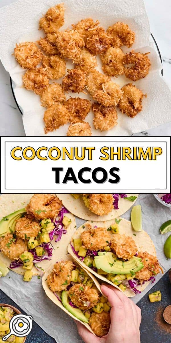 Image d'épingle de tacos de crevettes de coco