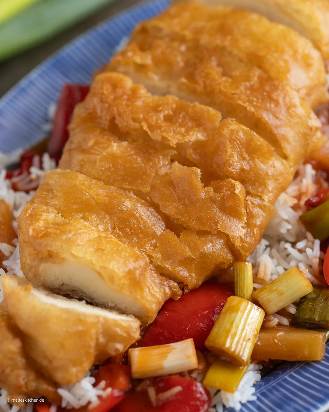 Poulet cuit au four sucré et aigre