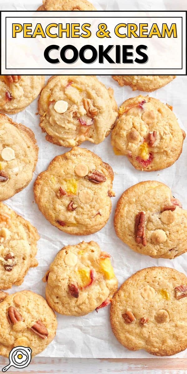 pêches et image de broche à la crème