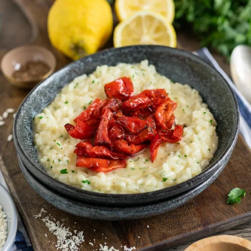 Risotto au citron avec poivre pointu