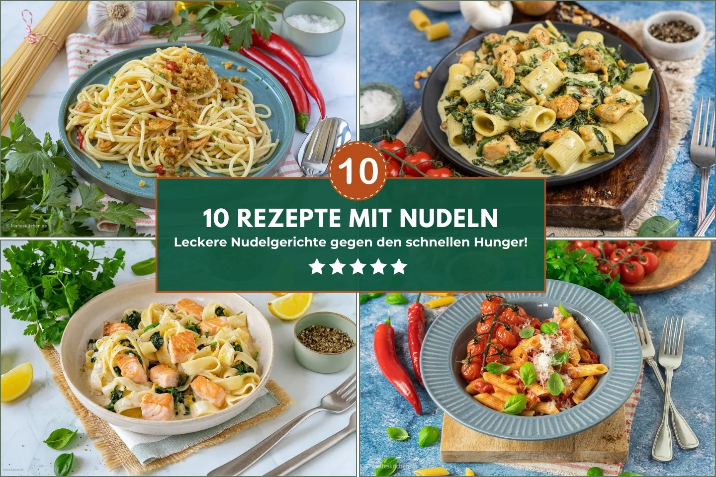 10 plats de pâtes ingénieux contre la faim rapide