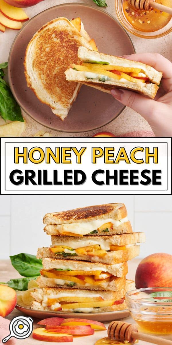 Image d'épingle à sandwich au fromage grillé pêche