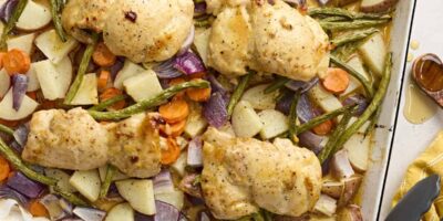 Tangle de moule miel poulet et légumes