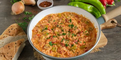 Menemen pour le petit déjeuner | Oeufs délicieux et turcs brouillés