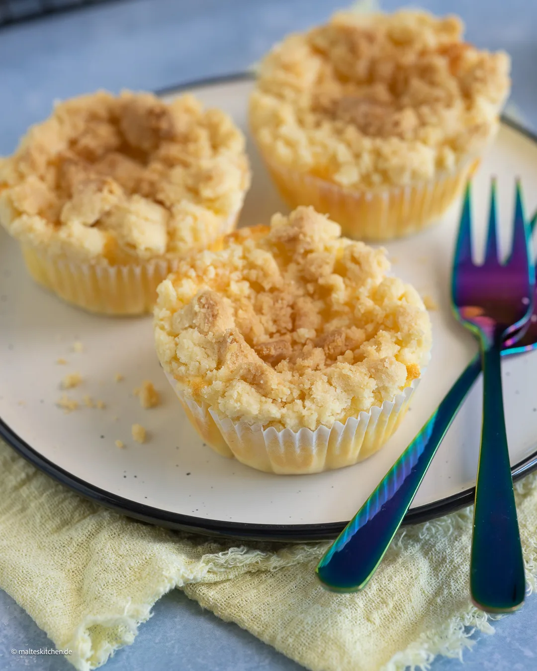 Muffins de gâteau au fromage avec paillettes