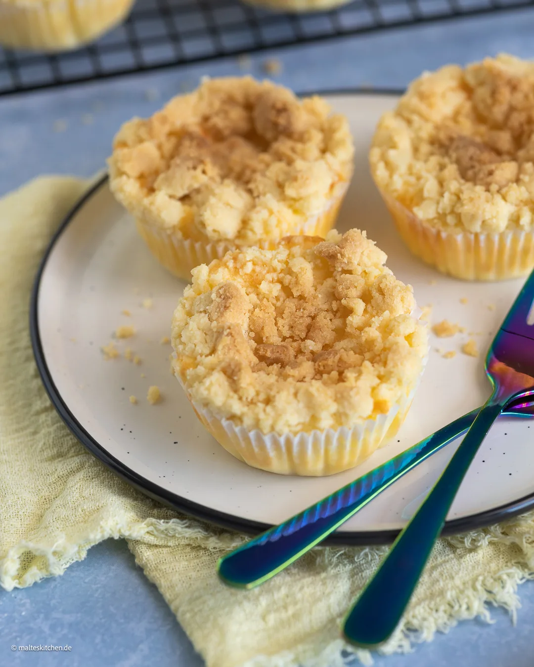 Muffins comme cheesecake avec pot de beurre