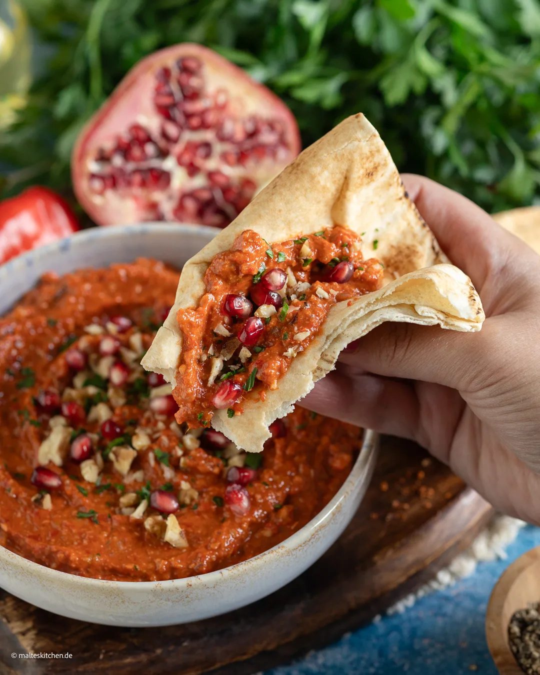 Trempette à muhammara arabe