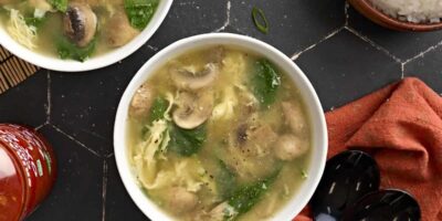 Soupe de chute d'oeufs maison facile