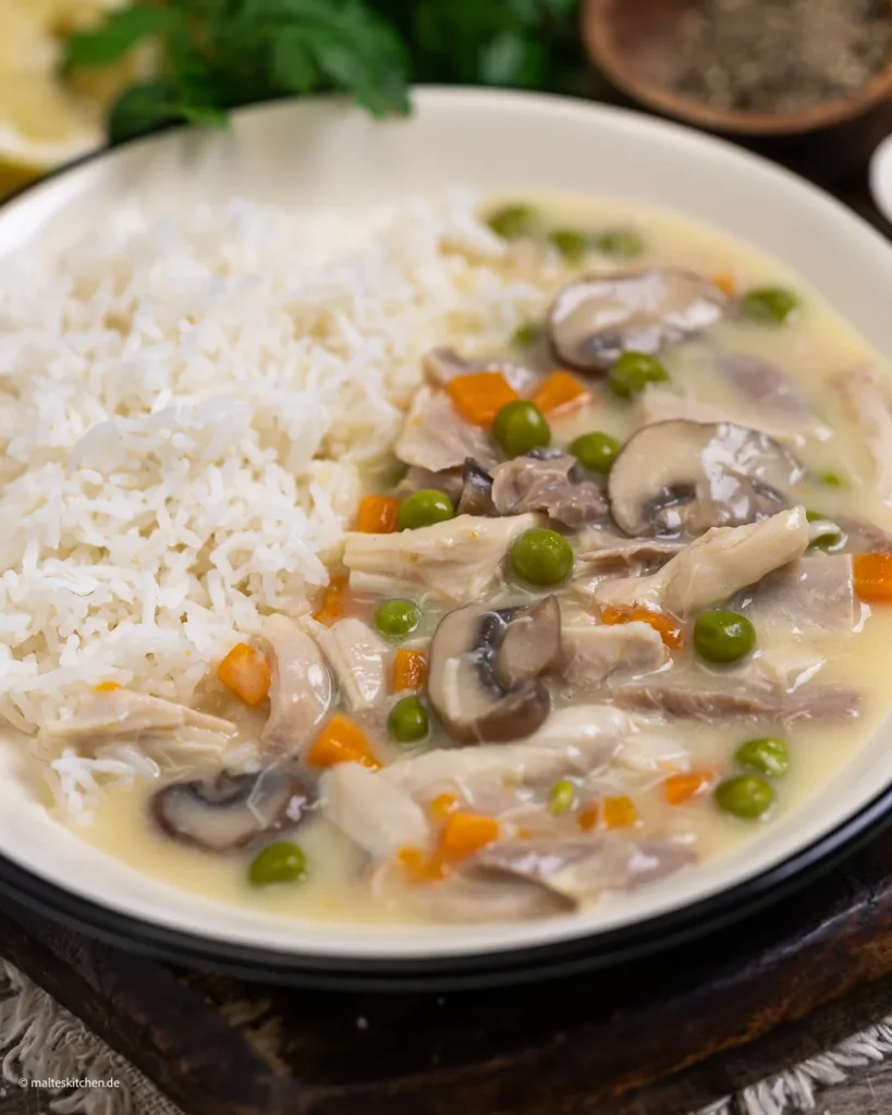 Fricassée de poulet comme celle de grand-mère