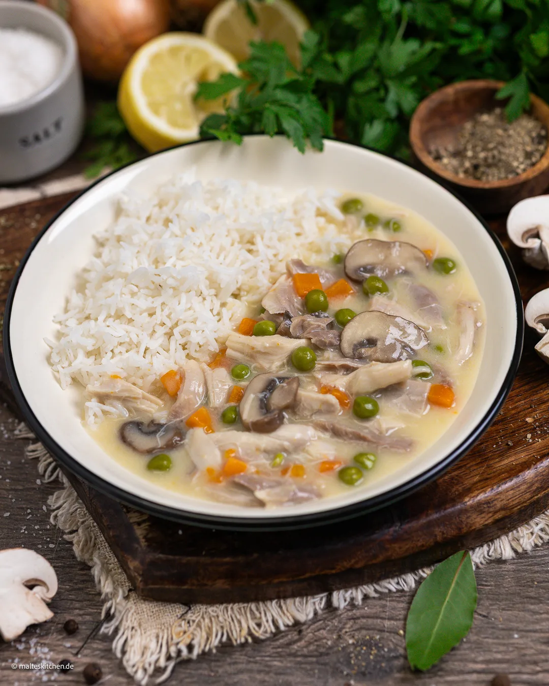 Fricasse de poulet classique