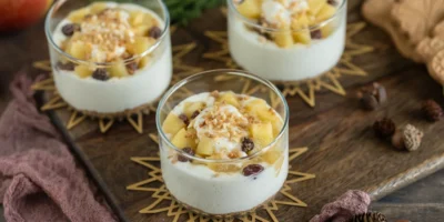 Dessert aux pommes au four, crème vanille & spéculoos