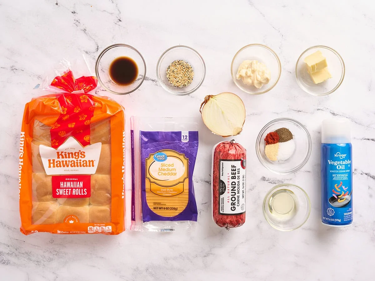 Les ingrédients pour réaliser des sliders