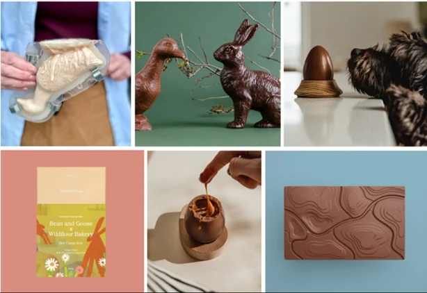 un collage de friandises de Pâques