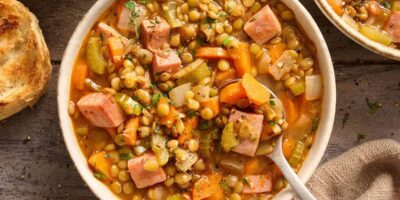 Soupe au jambon et aux lentilles