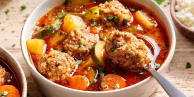 Soupe mexicaine aux boulettes de viande (soupe Albóndigas)