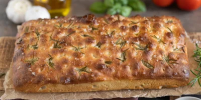 Focaccia au romarin | Recette sans pétrissage