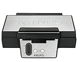 Gaufrier Krups FDK251, gaufrier double, 2 gaufres belges en même temps, plaques antiadhésives, pour rectangulaire, sûr grâce à poignée isolée, 850W, 6x12x12cm, noir