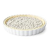 Point-Virgule fèves à l'aveugle, fèves en céramique pour cuisson à l'aveugle de gâteaux, tartelettes, quiches au plat de cuisson, votre professionnel de la cuisine pour fond croustillant, réutilisable, 600g, blanc